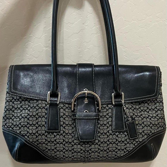 Coach Buckle Flap Satchel Handbag